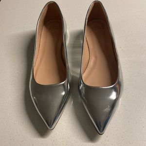 J crew silver  flat shoes